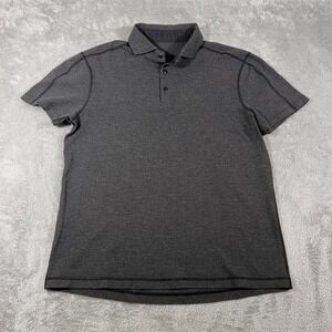 Lululemon Evolution Polo Shirt Men's Medium Heathered Gray Short‎ Sleeve Casual